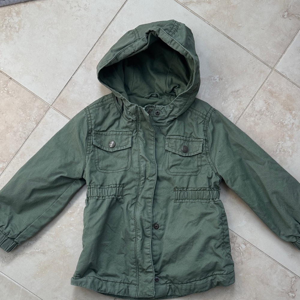 Old Navy Kids Olive Hooded Raincoat
